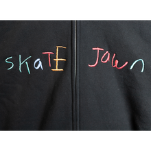 Load image into Gallery viewer, Crayon Embroidered Zip Up - Black